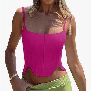 NWT REORIA Sexy Square Neck Sleeveless Adjustable Spaghetti Strap Corset  XL